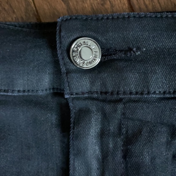 7 for All Mankind Black Coated Stretch Denim Skirt - Picture 4 of 8